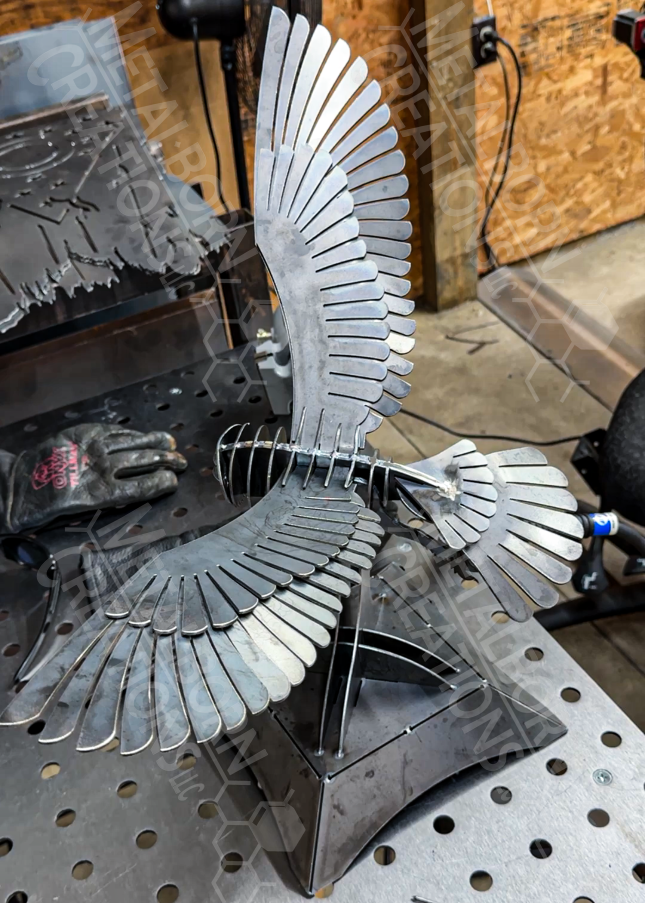 Metalborn Snowy Owl Sculpture